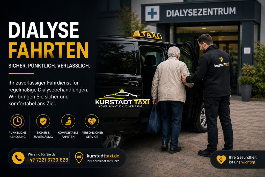Dialyse Fahrten Sicher, Pünktlich und Komfortabel mit kurstadttaxi